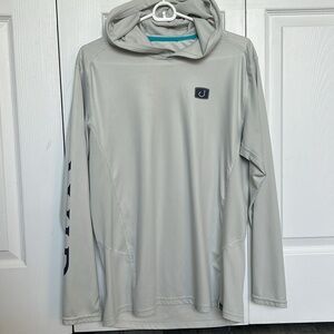 Avid Gear White Long Sleeve Hooded Fishing Shirt Size M Moisture Wicking